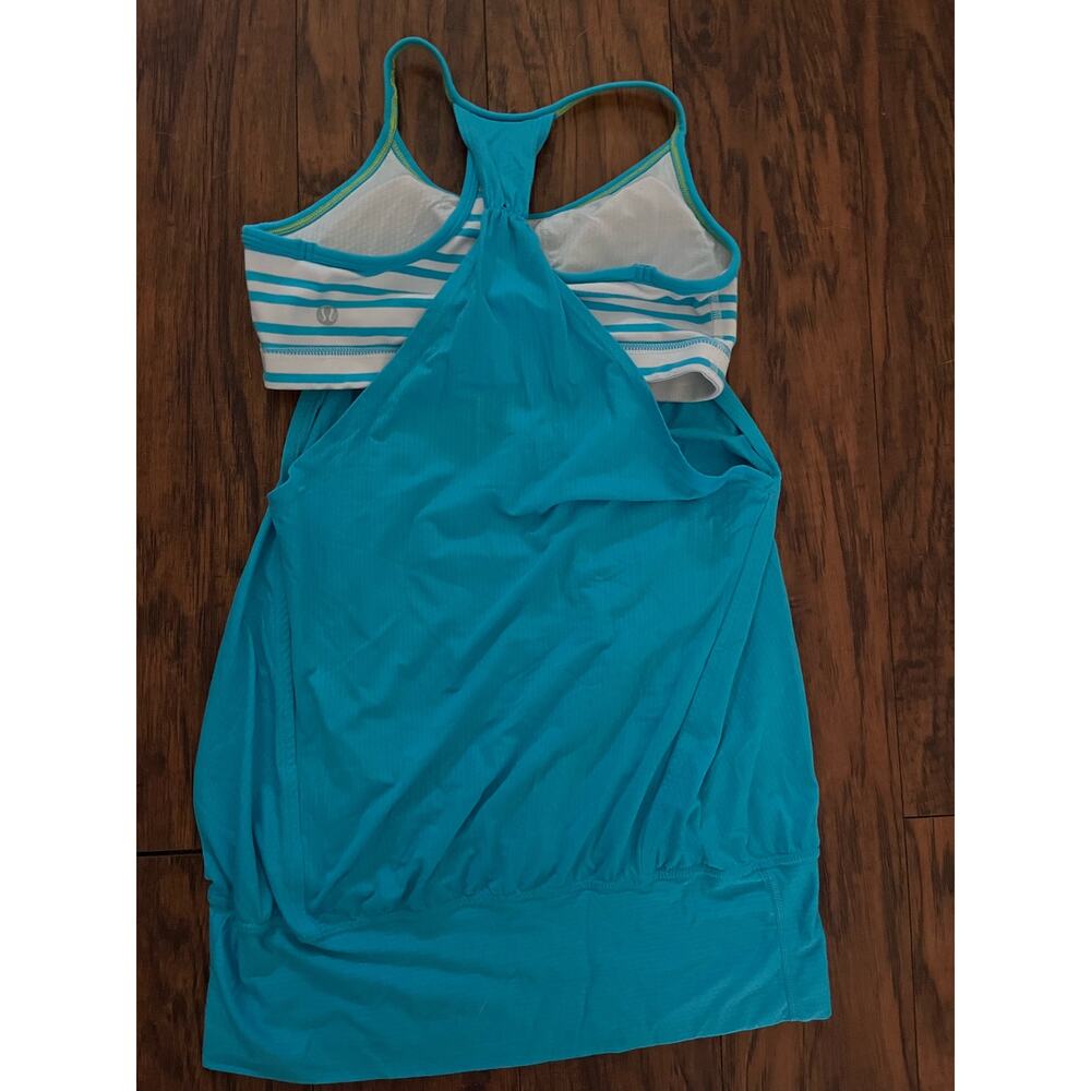 Lululemon halter racer back tank top for yoga or athletic wear blue size small - Picture 2 of 5